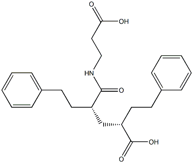 (2S,4S)-2,4-Bis(2-phenylethyl)-5-oxo-6-azanonanedioic acid Struktur