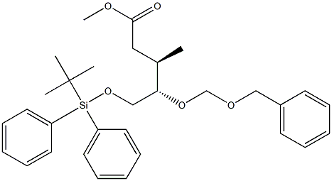 (3R,4S)-5-[(tert-Butyldiphenylsilyl)oxy]-4-(benzyloxymethoxy)-3-methylpentanoic acid methyl ester,,结构式