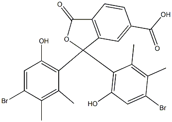 1,1-Bis(4-bromo-6-hydroxy-2,3-dimethylphenyl)-1,3-dihydro-3-oxoisobenzofuran-6-carboxylic acid,,结构式