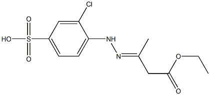 3-Chloro-4-[N'-(2-ethoxycarbonyl-1-methylethylidene)hydrazino]benzenesulfonic acid 结构式