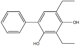 4-フェニル-2,6-ジエチルベンゼン-1,3-ジオール 化学構造式