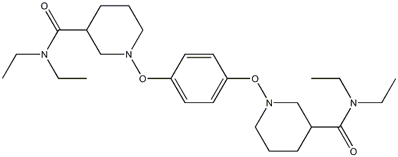 1,1'-[(1,4-フェニレン)ビスオキシ]ビス(N,N-ジエチルピペリジン-3-カルボアミド) 化学構造式