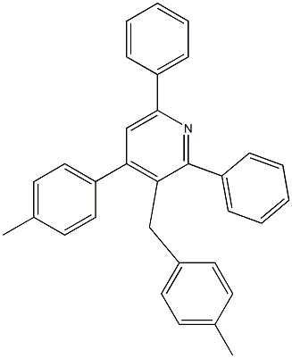 4-(4-メチルフェニル)-3-(4-メチルフェニルメチル)-2,6-ジフェニルピリジン 化学構造式