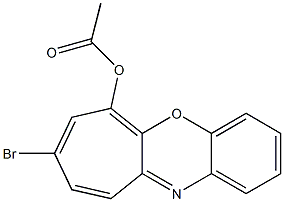 6-アセトキシ-8-ブロモベンゾ[b]シクロヘプタ[e][1,4]オキサジン 化学構造式