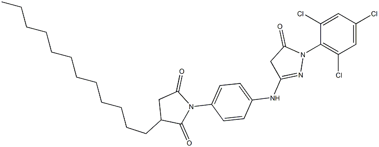 1-(2,4,6-Trichlorophenyl)-3-[4-(3-dodecyl-2,5-dioxopyrrolidin-1-yl)anilino]-5(4H)-pyrazolone