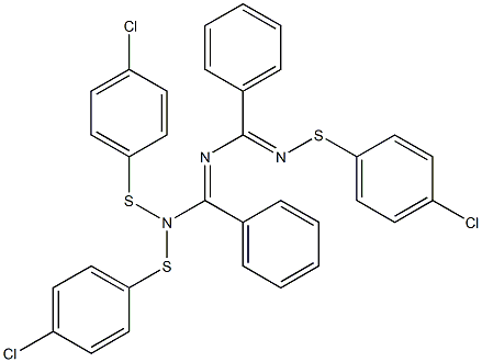 1,1,5-Tris[(4-chlorophenyl)thio]-2,4-diphenyl-1,3,5-triaza-2,4-pentadiene 结构式