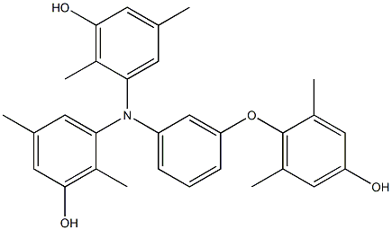 N,N-Bis(3-hydroxy-2,5-dimethylphenyl)-3-(4-hydroxy-2,6-dimethylphenoxy)benzenamine Struktur