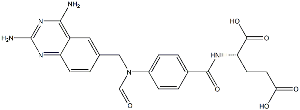 N-[4-[(2,4-ジアミノキナゾリン-6-イルメチル)ホルミルアミノ]ベンゾイル]-L-グルタミン酸 化学構造式