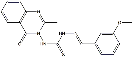 3-Methoxybenzaldehyde 4-[(3,4-dihydro-2-methyl-4-oxoquinazolin)-3-yl]thiosemicarbazone Structure