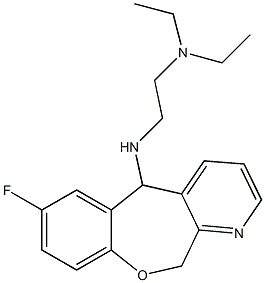 5,11-Dihydro-5-(2-diethylaminoethylamino)-7-fluoro[1]benzoxepino[3,4-b]pyridine Struktur