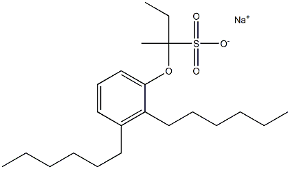 2-(2,3-Dihexylphenoxy)butane-2-sulfonic acid sodium salt Struktur