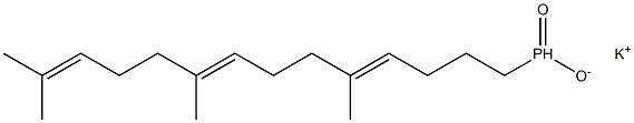 [(4E,8E)-5,9,13-Trimethyltetradeca-4,8,12-trienyl]phosphinic acid potassium salt Structure