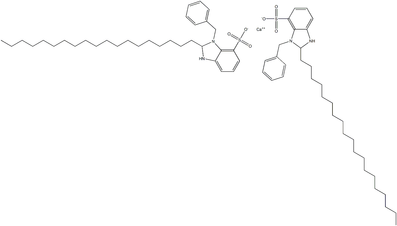 Bis(1-benzyl-2,3-dihydro-2-nonadecyl-1H-benzimidazole-7-sulfonic acid)calcium salt,,结构式