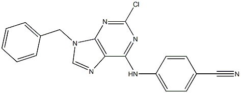 9-Benzyl-2-chloro-6-(4-cyanophenylamino)-9H-purine Structure