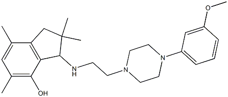 2,3-Dihydro-3-[2-[4-(3-methoxyphenyl)-1-piperazinyl]ethylamino]-2,2,5,7-tetramethyl-1H-inden-4-ol Struktur
