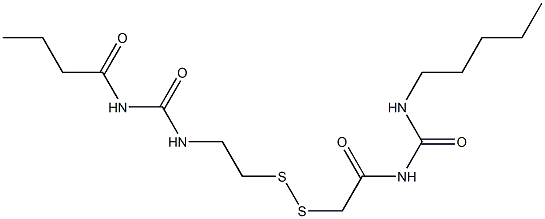 1-Butyryl-3-[2-[[(3-pentylureido)carbonylmethyl]dithio]ethyl]urea Structure