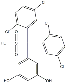 ビス(2,5-ジクロロフェニル)(3,5-ジヒドロキシフェニル)メタンスルホン酸 化学構造式