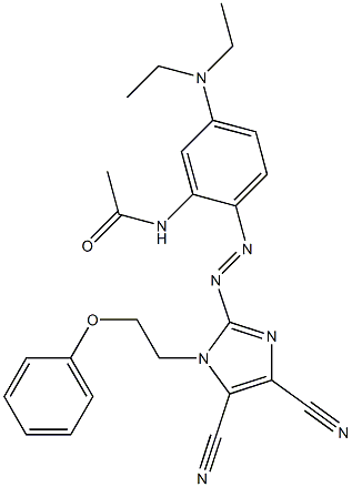 2-(2-Acetylamino-4-diethylaminophenylazo)-1-(2-phenoxyethyl)-1H-imidazole-4,5-dicarbonitrile,,结构式