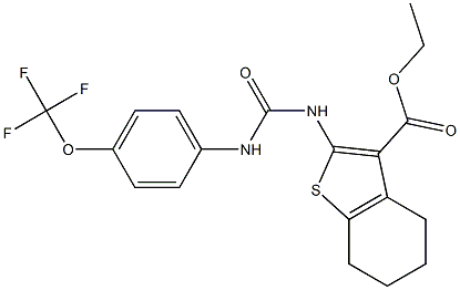 Ethyl 2-(((4-(trifluoromethoxy)phenyl)amino)carbonylamino)-4,5,6,7-tetrahydrobenzo[b]thiophene-3-carboxylate