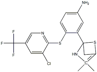 (4,4-Dimethyl-3-methylene(2,5-thiazolinyl))(4-(3-chloro-5-(trifluoromethyl)(2-pyridylthio))phenyl)amine Struktur