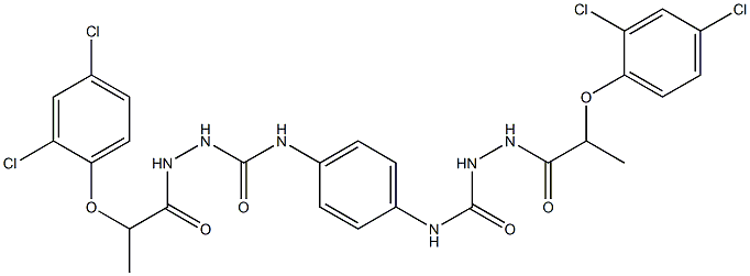 2-(2,4-Dichlorophenoxy)-N-(((4-(((2-(2,4-dichlorophenoxy)propanoylamino)amino)carbonylamino)phenyl)amino)carbonylamino)propanamide,,结构式
