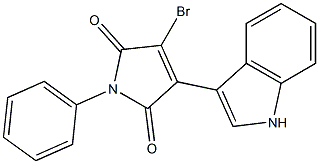 3-BROMO-4-(1H-INDOL-3-YL)-1-PHENYL-PYRROLE-2,5-DIONE 结构式