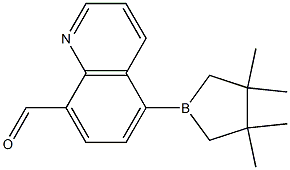 5-(3,3,4,4-Tetramethylborolan-1-yl)quinoline-8-carbaldehyde,,结构式