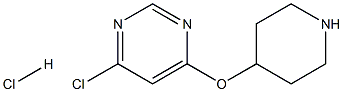 6-Chloro-4-pyrimidinyl 4-piperidinyl etherhydrochloride 化学構造式