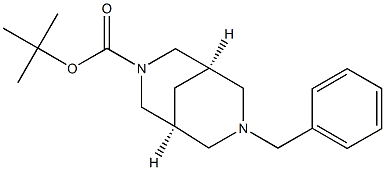 (1R,5S)-tert-butyl7-benzyl-3,7-diazabicyclo[3.3.1]nonane-3-carboxylate 化学構造式