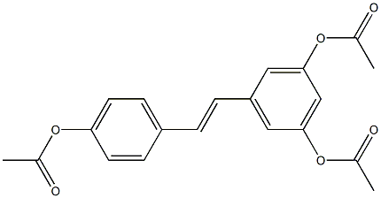 Acetic acid 3-acetoxy-5-[2-(4-acetoxy-phenyl)-vinyl]-phenyl ester Struktur