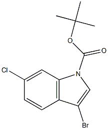 N-BOC-3-溴-6-氯吲哚,,结构式