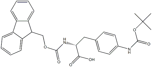 Fmoc-(4-T-BUTOXYCARBONYLAMINO)-D-PHENYLALANINE 化学構造式