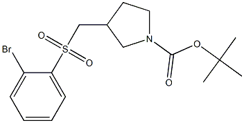 3-(2-Bromo-benzenesulfonylmethyl)-pyrrolidine-1-carboxylic acid tert-butyl ester Struktur