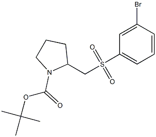 2-(3-Bromo-benzenesulfonylmethyl)-pyrrolidine-1-carboxylic acid tert-butyl ester Struktur