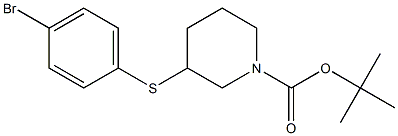 3-(4-Bromo-phenylsulfanyl)-piperidine-1-carboxylic acid tert-butyl ester 结构式