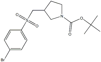 3-(4-Bromo-benzenesulfonylmethyl)-pyrrolidine-1-carboxylic acid tert-butyl ester Struktur