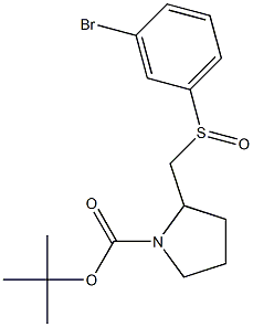2-(3-Bromo-benzenesulfinylmethyl)-pyrrolidine-1-carboxylic acid tert-butyl ester,,结构式
