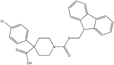 Fmoc-4-(4-chlorophenyl)-piperidine-4-carboxylic acid,,结构式