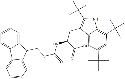 Fmoc-L-2,5,7-tri-tert-butyl-tryptophan,,结构式