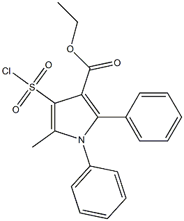 Ethyl 3-(chlorosulphonyl)-1,5-diphenyl-2-methyl-1H-pyrrole-4-carboxylate, tech Struktur