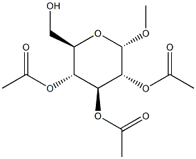 Methyl 2,3,4-tri-O-acetyl-a-D-glucopyranoside 化学構造式