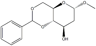 Methyl 4,6-O-benzylidene-2-deoxy-a-D-glucopyranoside,,结构式