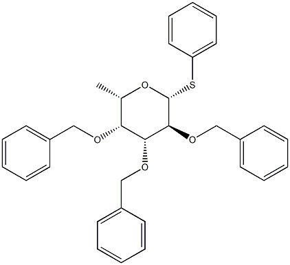 Phenyl 2,3,4-tri-O-benzyl-b-L-thiofucopyranose 结构式