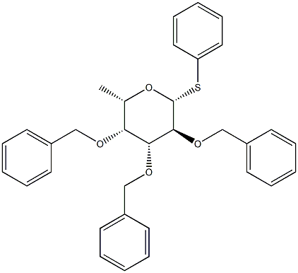 Phenyl 2,3,4-tri-O-benzyl-b-L-thiofucopyranose Structure