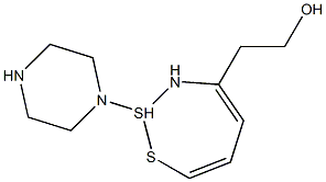 2-4-(2-Hydroxyethyl)piperazin-1-yldithiazepin 化学構造式