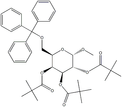 Methyl 2,3,4-tri-O-pivaloyl-6-O-trityl-a-D-galactopyranoside Structure