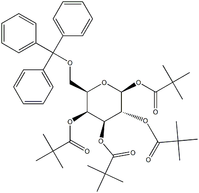 1,2,3,4-Tetra-O-pivaloyl-6-O-trityl-b-D-galactopyranose Struktur