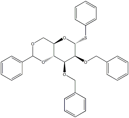 Phenyl 2,3-di-O-benzyl-4,6-O-benzylidene-a-D-thiomannopyranoside Structure