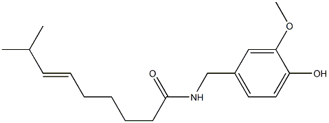 (反)-8-甲基-N-香草基-6-壬烯酰胺,,结构式