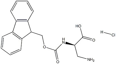 3-氨基-N-[(9H-芴-9-基甲氧基)羰基]-D-丙氨酸盐酸盐, , 结构式